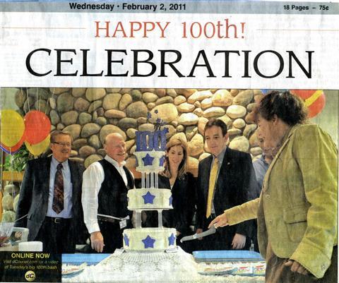 This is a photograph for the news article based on the 100 year celebration.