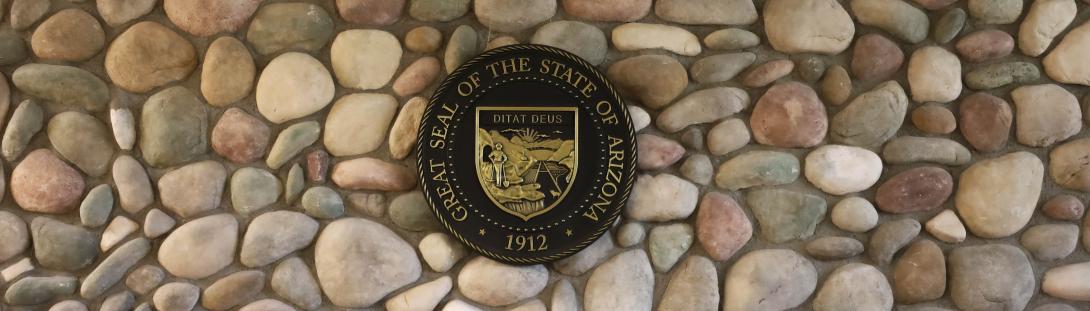 Arizona State Seal over the Fireplace
